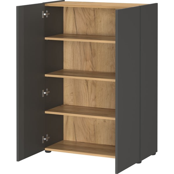 Antracitová předsíňová sestava v dekoru dubu 104x200x33 cm Alviano – Germania-image-2