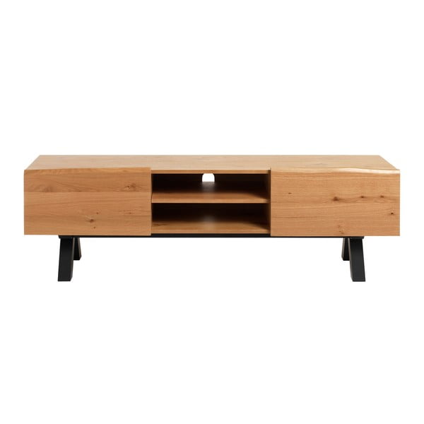 TV stolek ze dřeva bílého dubu Unique Furniture Oliveto