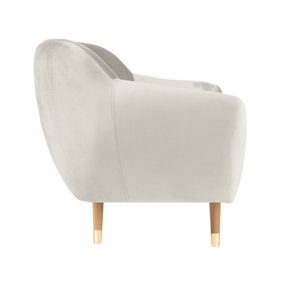Krémové sametové křeslo Mazzini Sofas Benito-image-3