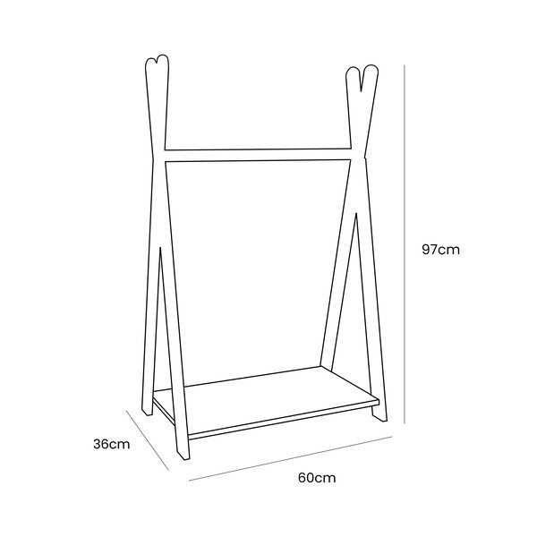 Bílý/v přírodní barvě dětský věšák v dekoru borovice 60x97 cm Montessori – Meowbaby-image-1