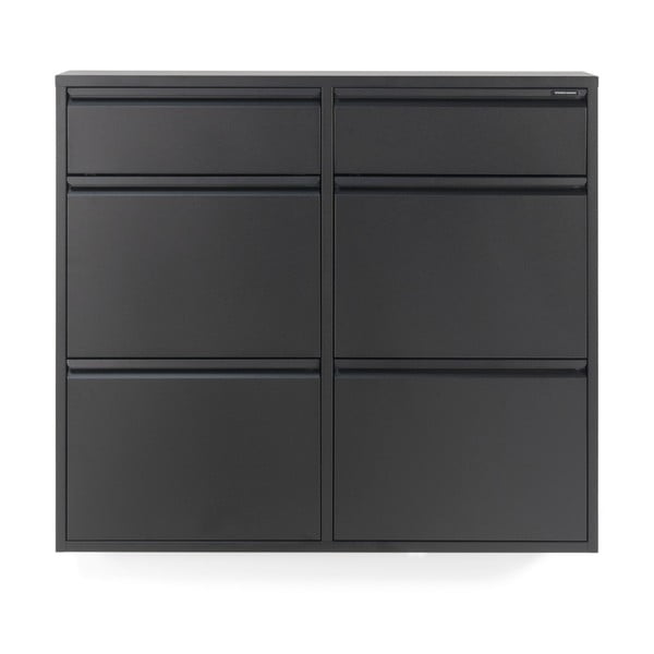 Černý kovový výklopný botník 98x86x15 cm Billy – Spinder Design-image-3