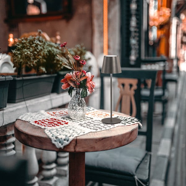 Černá LED stolní lampa s kovovým stínidlem (výška 36,5 cm) Viletto – Fischer & Honsel-image-1