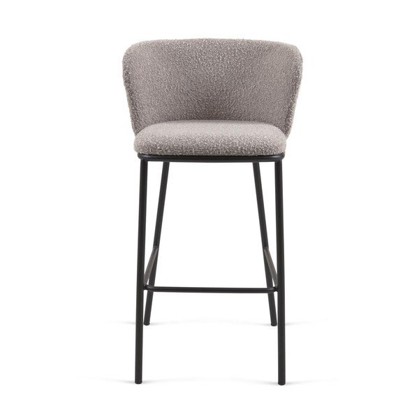 Světle šedá barová židle (výška sedáku 75 cm) Ciselia – Kave Home-image-2