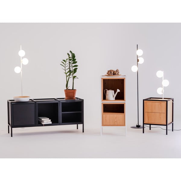 Černá knihovna v dekoru dubu 45x102 cm Skap - CustomForm-image-1