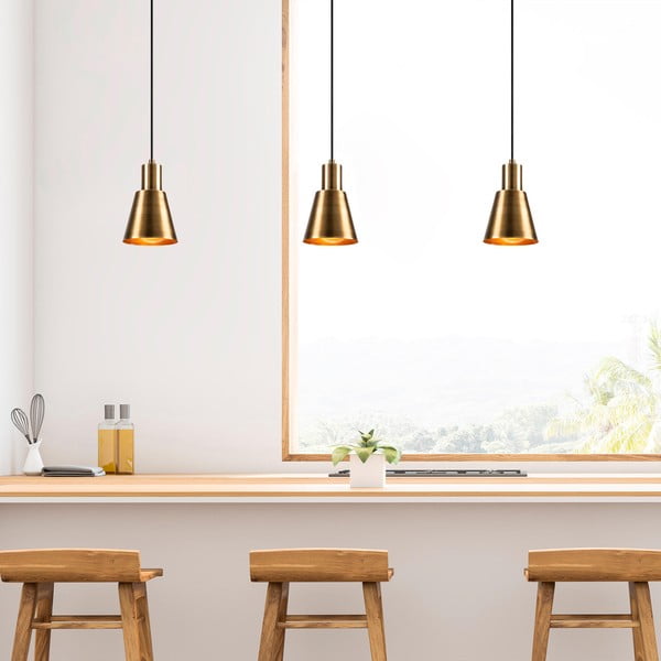 Závěsné svítidlo v černo-zlaté barvě ø 14 cm Kem – Opviq lights-image-1