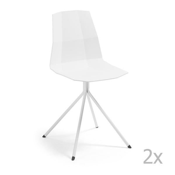 Sada 2 bílých židlí La Forma Pixel