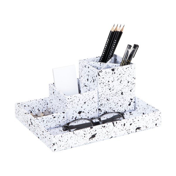 4dílný černo-bílý stolní organizér Bigso Box of Sweden Lena-image-2