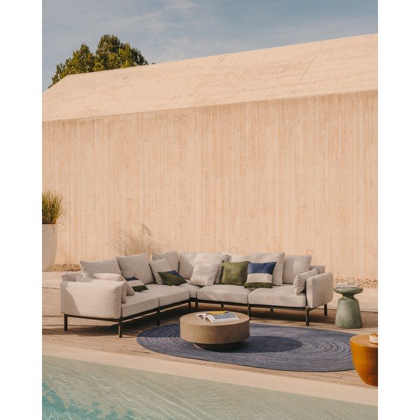 Tmavě modrý venkovní koberec z recyklovaných vláken 200x300 cm Sadent – Kave Home-image-2