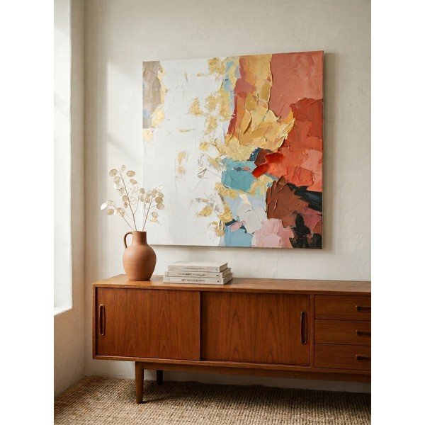 Tištěný/s ručně malovanými prvky obraz na plátně 80x80 cm Crown – Bizzotto-image-1