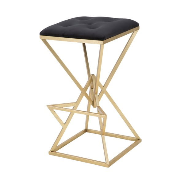 Černá/ve zlaté barvě čalouněná barová stolička (výška sedáku 75 cm) Piramid – Mauro Ferretti-image-4