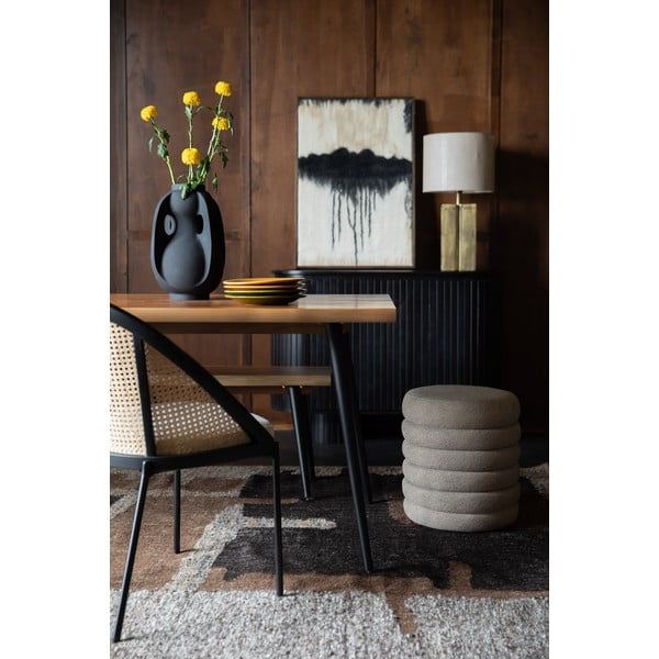 Hnědý taburet z textilie bouclé Fern – Dutchbone-image-1