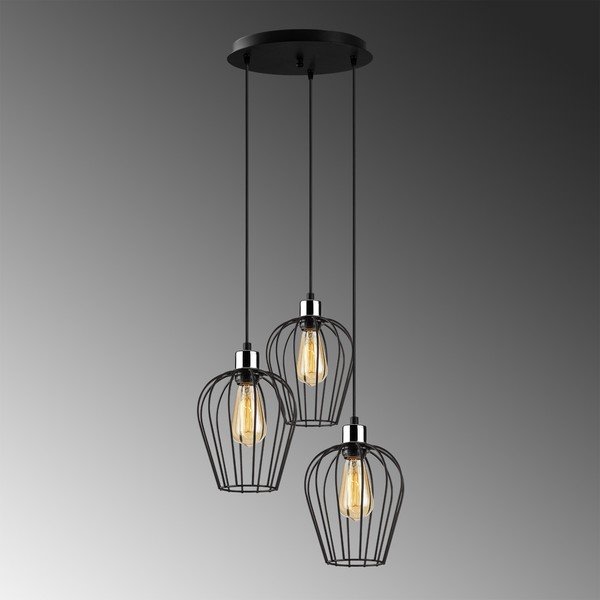 Černé závěsné svítidlo pro 3 žárovky Opviq lights Tel-image-1