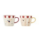Krémové hrnky s vánočním motivem z kameniny v sadě 2 ks 300 ml Merry-go-round – Bloomingville
