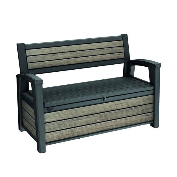 Hnědá plastová zahradní lavice Deco – Keter