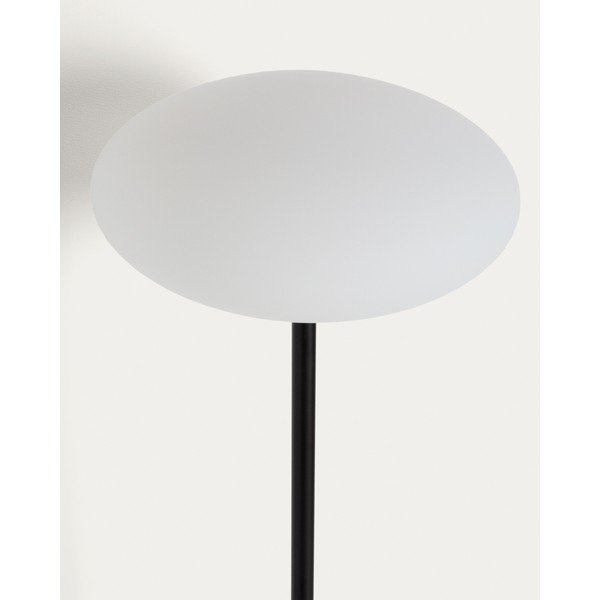 Bílá/černá stojací lampa se skleněným stínidlem (výška 120 cm) Idela – Kave Home-image-1