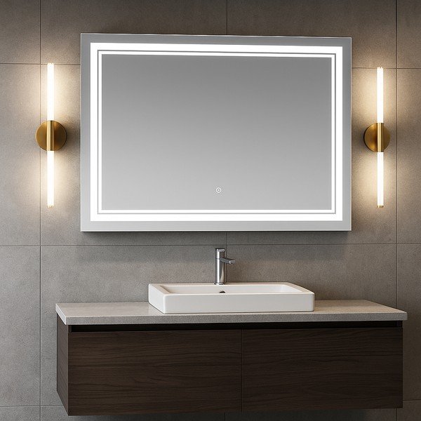 Nástěnné zrcadlo s osvětlením 90x70 cm Zenith – Bonami Essentials-image-2
