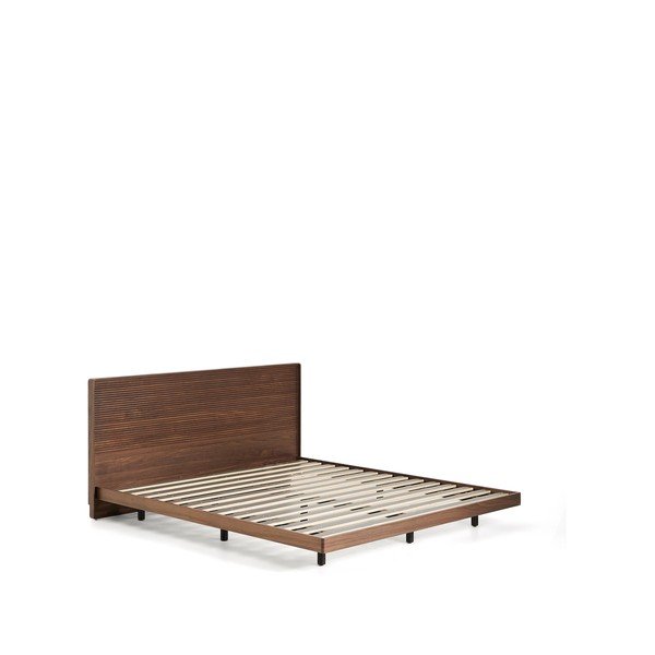 Hnědá dvoulůžková postel z březového dřeva s roštem 180x200 cm Norlen – Kave Home-image-2