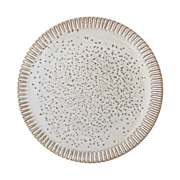 Šedo-bílý kameninový talíř Bloomingville Thea, ø 20 cm