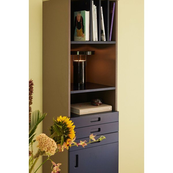 Knihovna z jasanového dřeva v tmavě modré a šedé barvě 45x177 cm Study – Hübsch-image-1