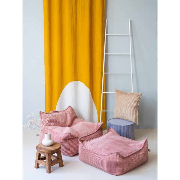 Růžový manšestrový dětský sedací vak Square – Wigiwama-image-3