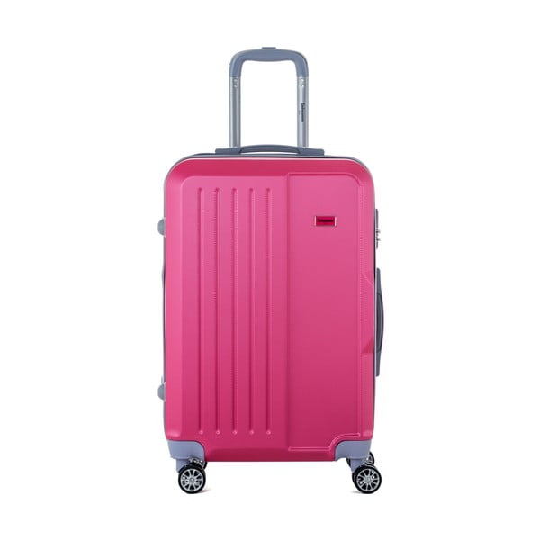 Růžový cestovní kufr na kolečkách s kódovým zámkem SINEQUANONE Chandler, 70 l