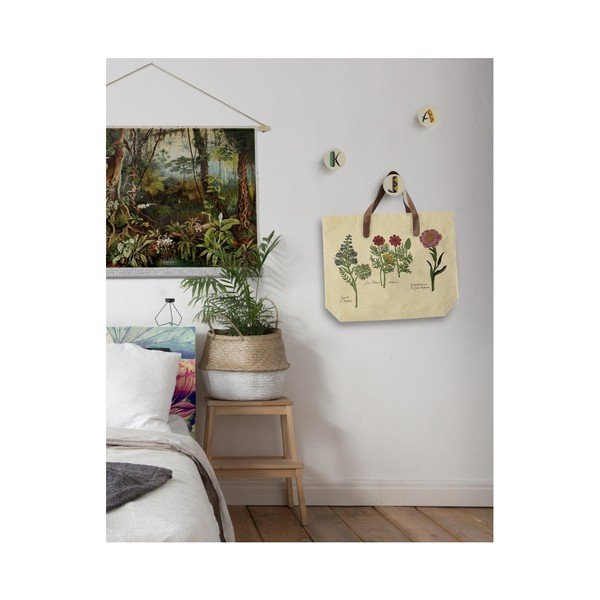 Plátěná taška s uchem z imitace kůže Surdic Flowers-image-2