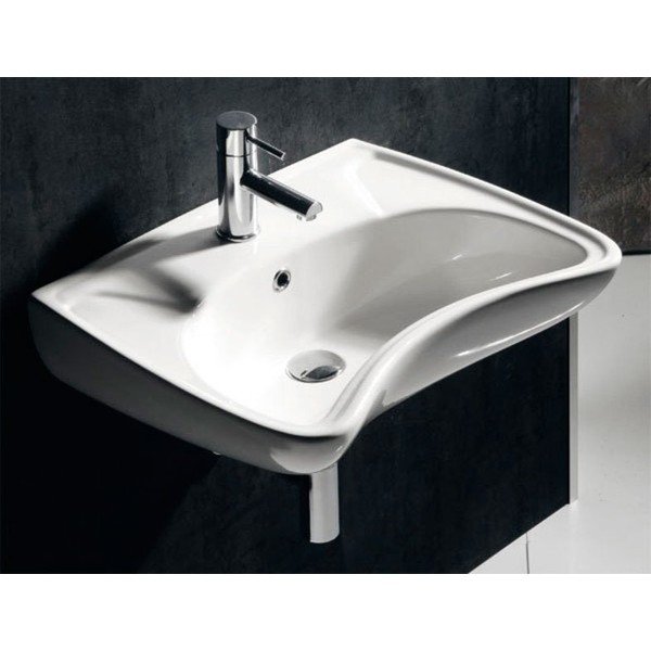 Bílé keramické umyvadlo 59x45,5 cm Handicap – Sapho-image-2
