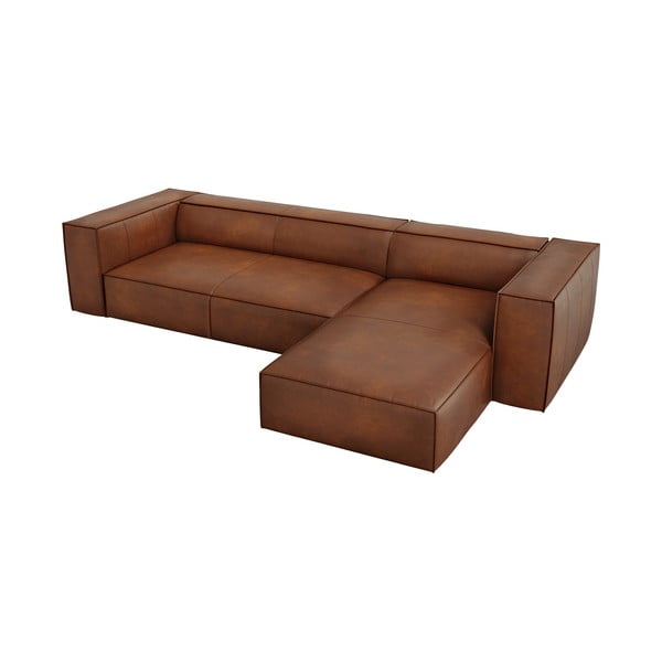 Koňakově hnědá kožená rohová pohovka (pravý roh) Madame – Windsor & Co Sofas-image-3