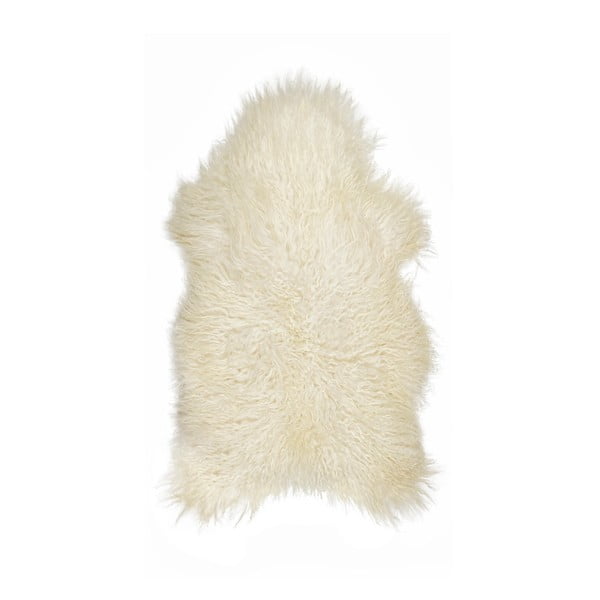 Bílá ovčí kožešina s dlouhým chlupem Arctic Fur Ptelja, 100 x 55 cm