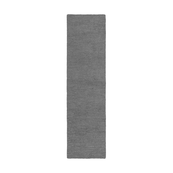 Šedý ručně tkaný vlněný běhoun 80x230 cm Harris Boucle – Flair Rugs