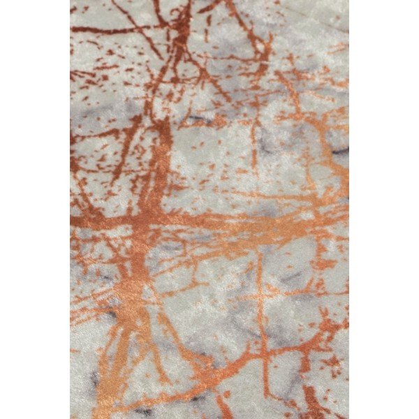 Bílo-oranžová koupelnová předložka s motivem mramoru Chilai Marble, 60 x 40 cm-image-3
