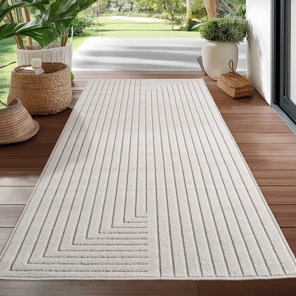 Krémový vnitřní a venkovní běhoun 80x250 cm Nova 1202 – Ayyildiz Carpets-image-1