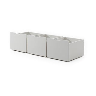 Set 3 bílých úložných zásuvek pod postel Vipack Pino