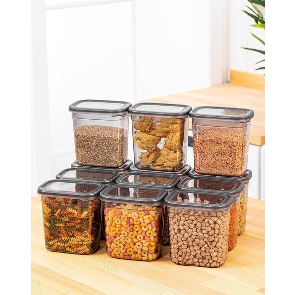 Plastové dózy v sadě 12 ks na potraviny Fresco – Hermia-image-1