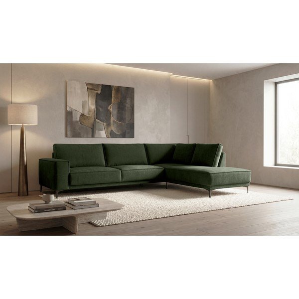 Zelená žinylková rohová pohovka (pravý roh/do L) Copenhagen – Scandic-image-1