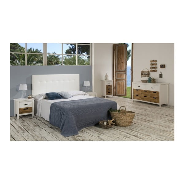 Bílá komoda z masivního borovicového dřeva s 8 zásuvkami Marckeric Ibiza-image-4