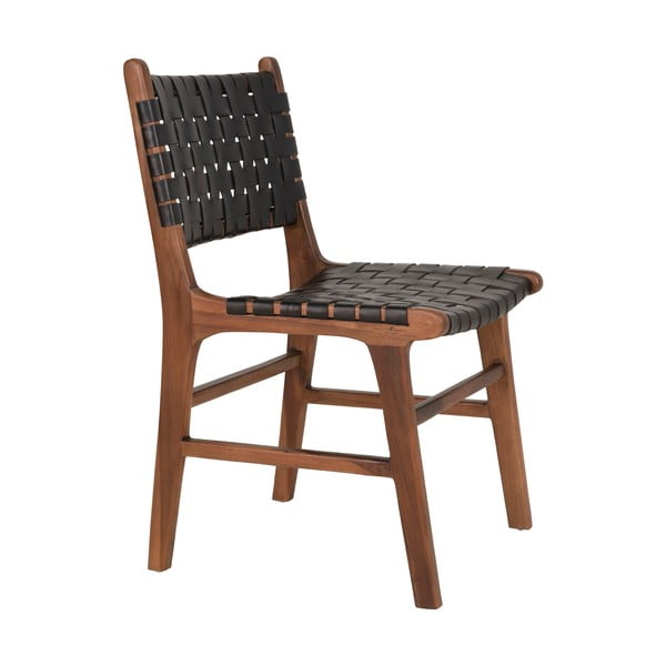 Černo-hnědé jídelní židle z teakového dřeva v sadě 2 ks Perugia – House Nordic-image-3