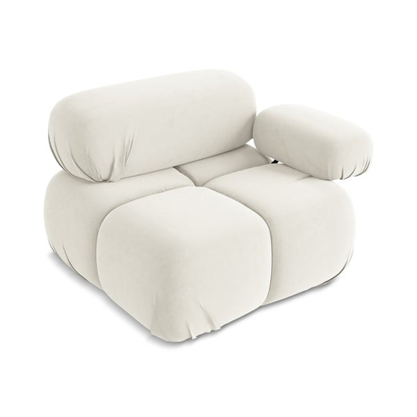 Bílý sametový modul pohovky (pravý roh) Lokua – Makamii-image-3