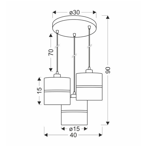 Černé závěsné svítidlo s textilním stínidlem ø 15 cm Assam – Candellux Lighting-image-3