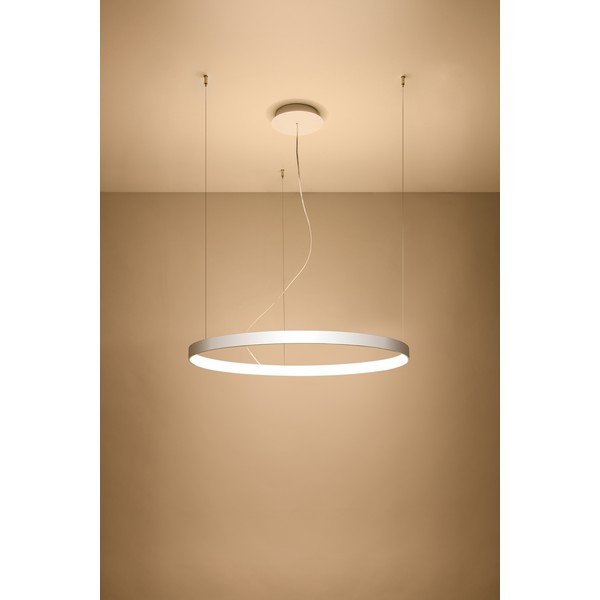 Bílé závěsné svítidlo Sollux Ganica, ø 80 cm-image-2