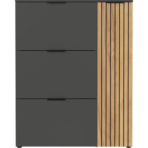 Výklopný botník v dekoru dubu v antracitovo-přírodní barvě 101x129x19 cm Gibisa – Germania-image-2