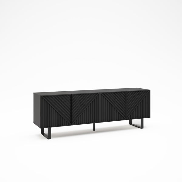 Černý TV stolek 161x55x35 cm Peta – Marckeric-image-3