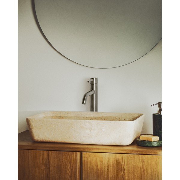 Béžové kamenné umyvadlo 55x35 cm Darnen – Kave Home-image-1