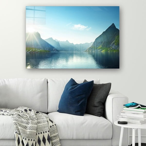Skleněný obraz 100x70 cm Fjord – Wallity-image-1
