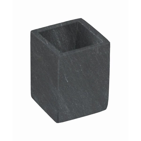 Tmavě šedý mramorový kelímek na zubní kartáčky Aixa – Kave Home