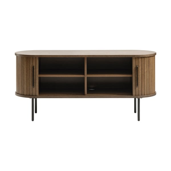 Hnědý TV stolek v dekoru dubu 120x56 cm Nola – Unique Furniture-image-3