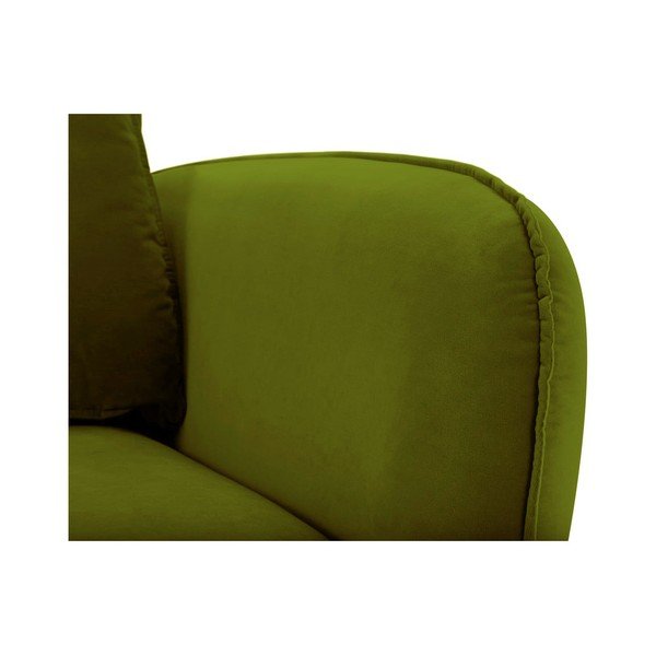 Zelené sametové křeslo s černými nohami Kooko Home Lento-image-3