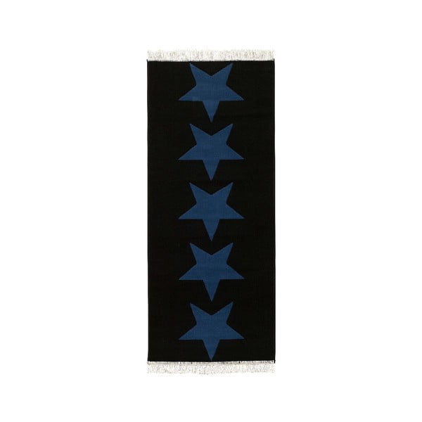 Koberec Fringe - tmavě modré hvězdy, 80x200 cm