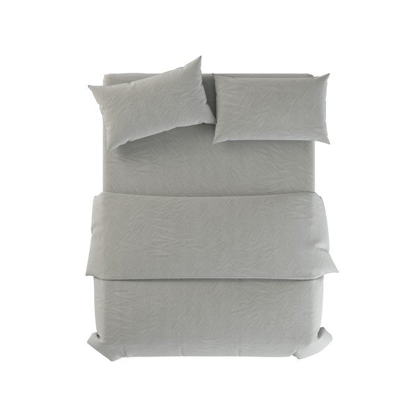 Šedozelené lněné povlečení na jednolůžko 135x200 cm Stone – Native Natural