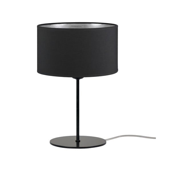 Černá stolní lampa s detailem ve stříbrné barvě Sotto Luce Tres S, ⌀ 25 cm